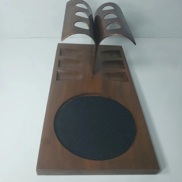 Vintage DUK-IT  Mcdonald Genuine American Walnut 6 Tobacco Pipe Holder MCM - Picture 4 of 7